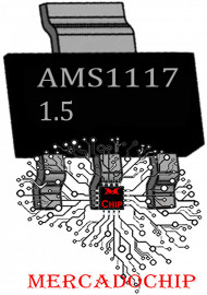 AMS1117_1.5 C.I. Reguldor de Votagem Sot-89 Kit 10 Unidades.